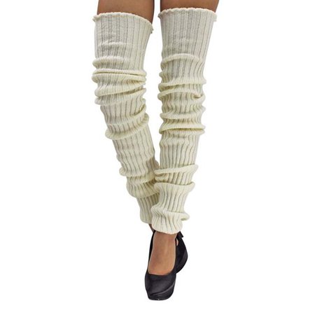 Off-White Slouchy Thigh High Knit Dance Leg Warmers - Walmart.com