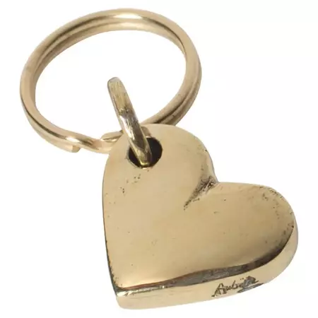 Carl Auböck Model #5600 'Heart' Solid Brass Keyring w/ Signature For Sale at 1stDibs