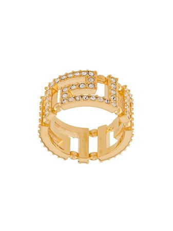 Versace Embellished Greca Ring Ss20 | Farfetch.com