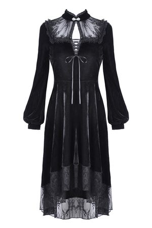 Eden Black Velvet & Lace Gothic Dress by Dark in Love - Gothic Dresses