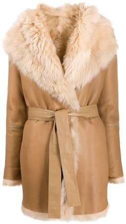 belted shawl collar coat