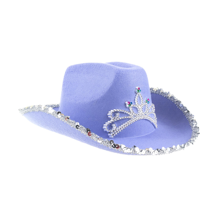 periwinkle light blue cowgirl hat tiara cowboy