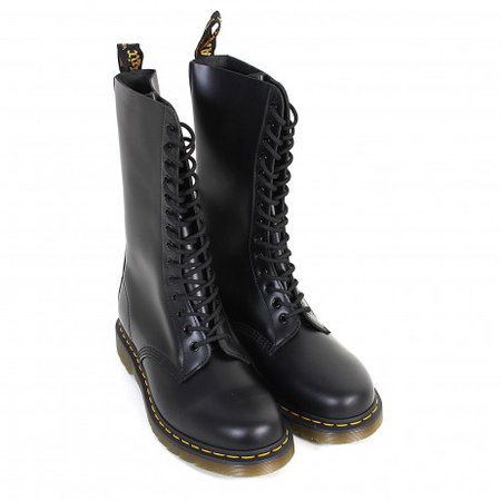Dr Martens Unisex 1914 14-Eye Smooth Leather Lace Up Boot Black