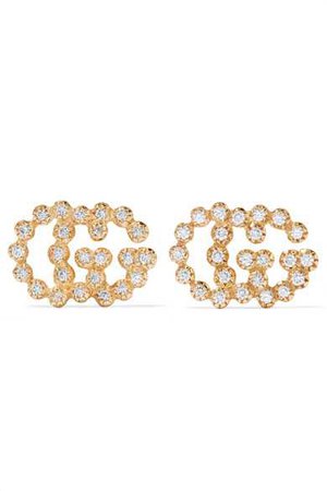 Gucci | 18-karat gold diamond earrings | NET-A-PORTER.COM