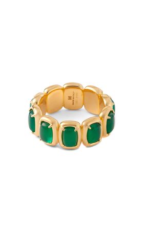 Toy 18k Gold-Plated Green Onyx Ring By Ivi | Moda Operandi