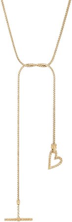 Classic Chain Adwoa Long 14K Gold Heart Toggle Necklace