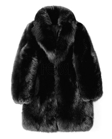 Real Fur Coat & Jacket | Real Fur Coat & Jacket | Men's Fox Fur Black Long Coat | 382 | Fur Shop Online