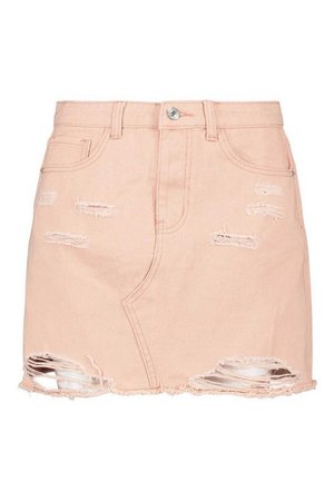 Pink Distressed Mini Skirt | boohoo
