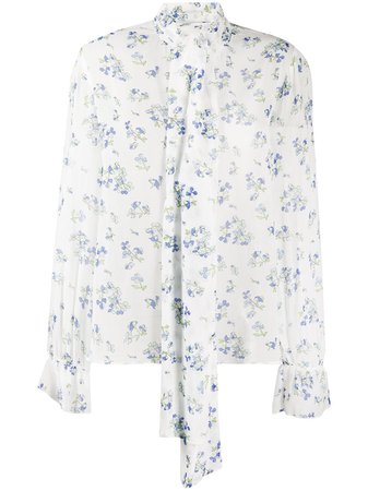 Be Blumarine Floral pussy-bow Blouse - Farfetch