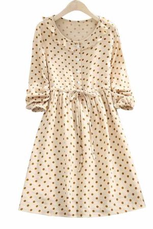 polka-dot-print-petal-collar-drawstring-waist-long-sleeve-midi-dress_1517147297354.jpg (392×588)