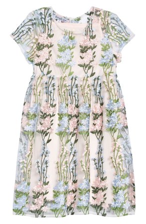 Pippa & Julie Embroidered Floral Dress (Toddler Girls, Little Girls & Big Girls) | Nordstrom