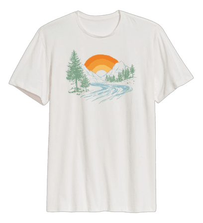 Old Navy Soft-Washed Graphic T-Shirt for Men Rainbow River