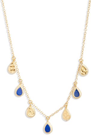 Lapis Lazuli Hammered Collar Necklace
