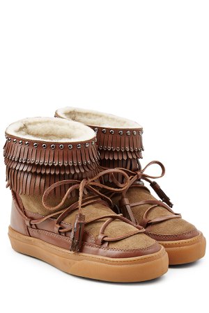 Ikkii Suede and Leather Boots with Shearling Gr. EU 38