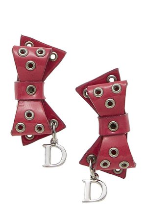 Dior Patent Leather Bow Earrings