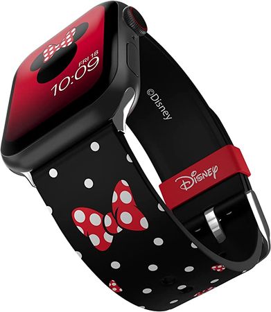 Amazon.com: Disney – Minnie Mouse Polka Noir Smartwatch Band - Officially Licensed, Compatible with Every Size & Series of Apple Watch (watch not included) : Cell Phones & Accessories