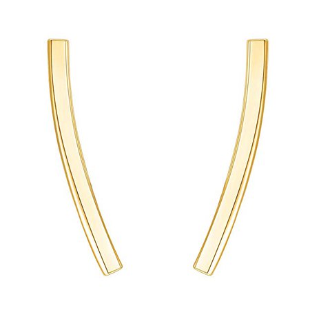 Amazon.com: PAVOI 14K Yellow Gold Plated Sterling Silver Post Crawler Earrings Cuff Studs: Jewelry