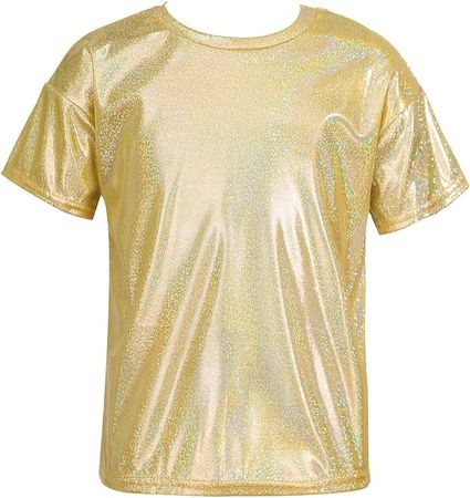 Amazon.com: winying Kid Girls Sparkly Shiny Dance T-Shirt Street Modern Performance Jazz Hip Hop Dancewear Loose Crop Tops Gold 6-7 Years : Clothing, Shoes & Jewelry