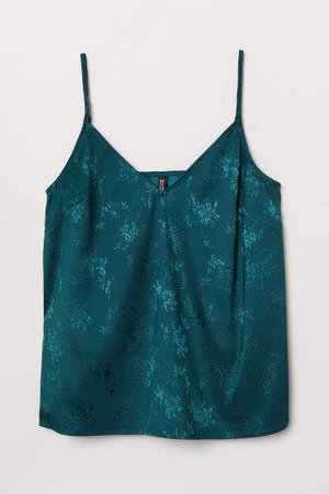 V-neck Camisole Top - Turquoise