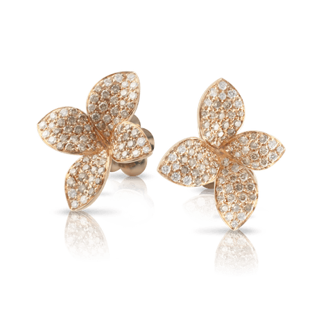 18k Rose Gold Petit Garden Earrings with White and Champagne Diamonds, Pasquale Bruni
