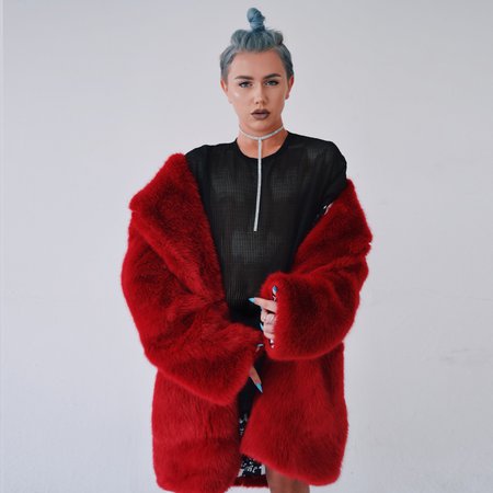 Red Faux Fur Coat | Matt Sarafa