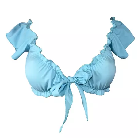 Frilly Tie Front Stripper Top: Baby Blue – Angel Candy Shop
