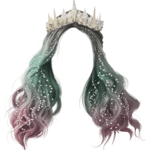green/pink/purple ombre mermaid hair png crown