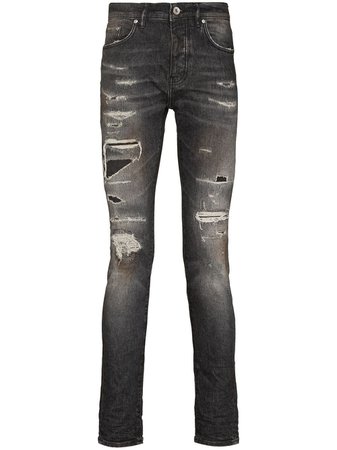 Purple Brand distressed-finish skinny-jeans