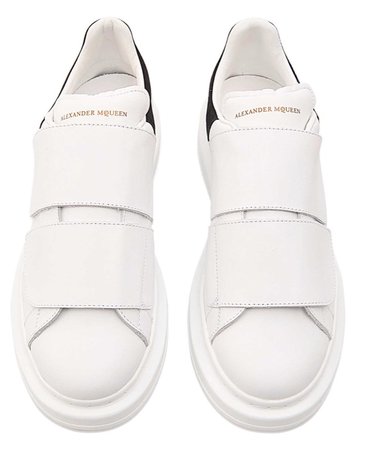 white and Black Mcqueen scratch Sneakers