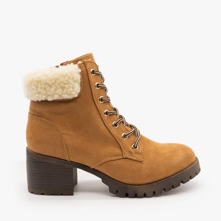 Sherpa Cuffed Ankle Booties Bamboo Shoes Chief-19 | Shoetopia