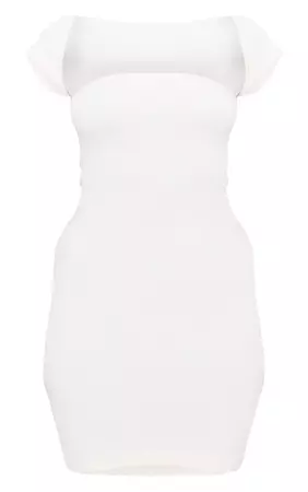 Ecru Structured Contour Cap Sleeve Bodycon Dress | PrettyLittleThing USA
