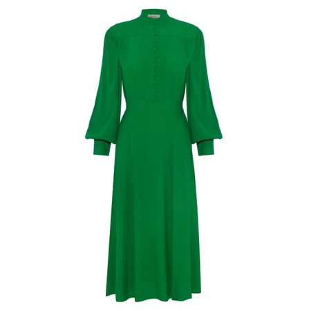 Petra Dress In Green | Primrose Park London | Wolf & Badger