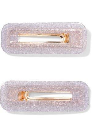 Valet | Greta set of two glittered resin hair clips | NET-A-PORTER.COM