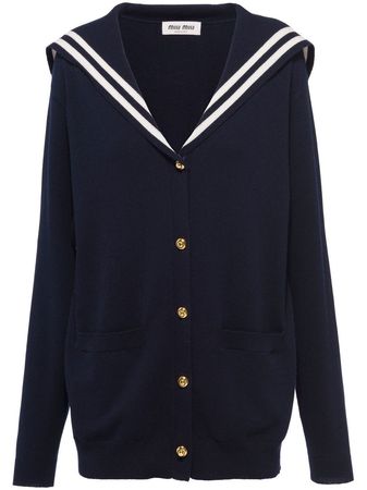 Miu Miu sailor-collar cashmere-knit Cardigan - Farfetch
