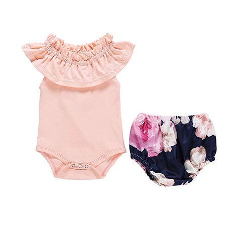 Amazon.com: Newborn Toddler Baby Girl Clothes Ruffle Long Sleeve Romper Bodysuit Jumpsuit Floral Pants Outfit Set + Headband: Gateway