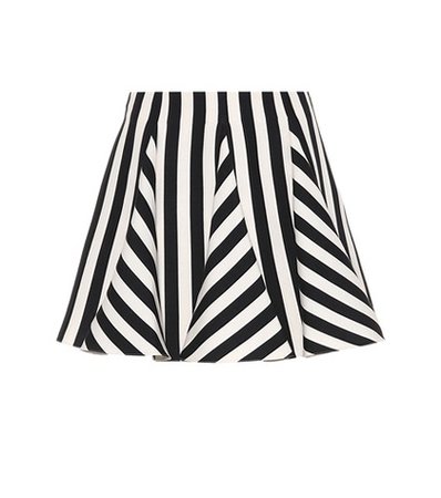 Striped wool and silk miniskirt