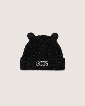 Teddy ear hat: Hats Black | GCDS