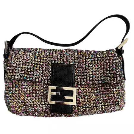 FENDI Limited edition rainbow beaded baguette For Sale at 1stDibs
