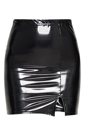 PLT Black latex skirt