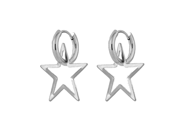 regal rose silver star hoops