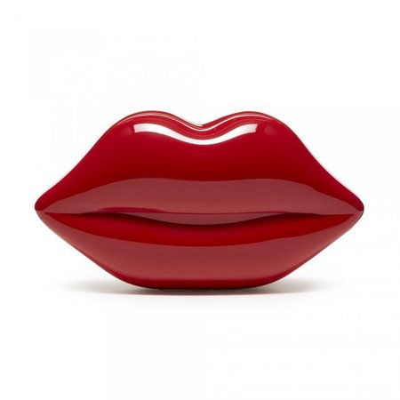 Lulu Guinness Perspex Lips Clutch Women's Handbag - Red | Country Attire