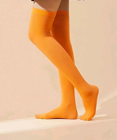 Orange Over The Knee Socks