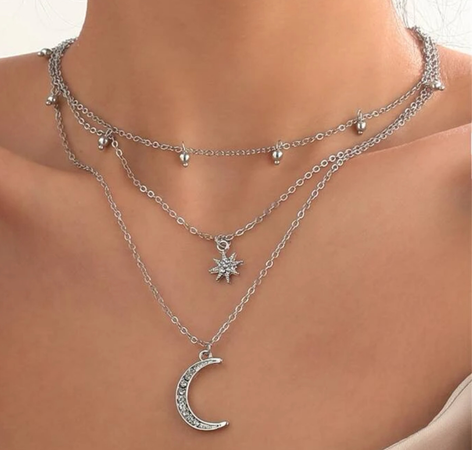 silver & gold celestial necklaces