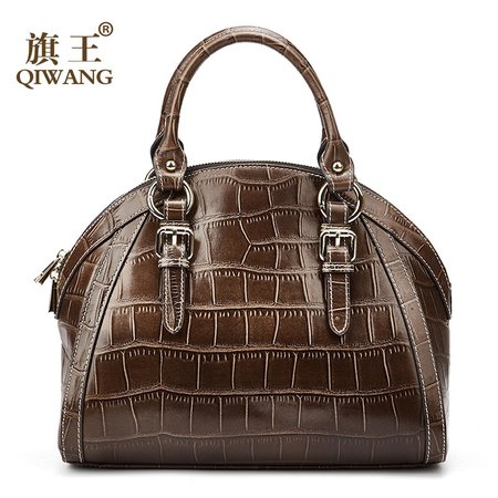 Qiwang Women High Quality Genuine Leather Bag coffee crocodile pattern Leather Tote Shell Bag excellent Quality Female Bags-in Сумки с ручками from Багаж и сумки on Aliexpress.com | Alibaba Group