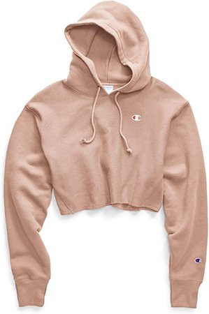 Champion Women's Reverse Weave Cropped Cut-Off Hoodie, Left Chest C : Clothing, Shoes & Jewelry