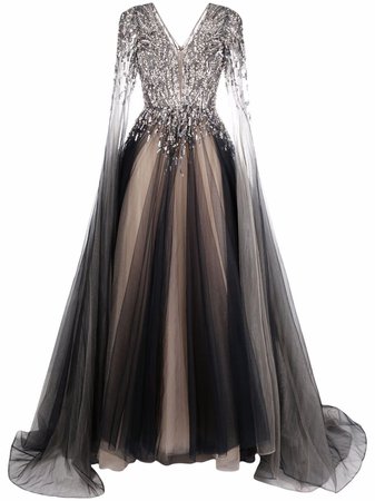 Jenny Packham embellished tulle floor-length gown - FARFETCH