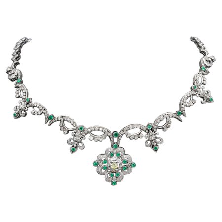 French Belle Époque Diamond Necklace For Sale at 1stDibs