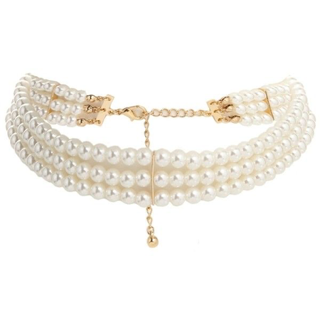 ASOS Multi Row Faux Pearl Choker Necklace