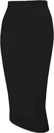 Tapata Women's Office Work Pencil Skirt Stretch High Waist Below Knee Bodycon for Business Casual, Black, X-Large at Amazon Women’s Clothing store