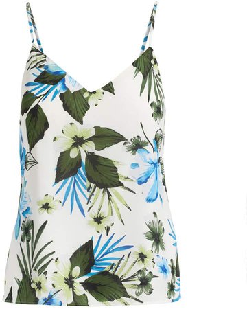 Petite Tropical Print Strappy Camisole